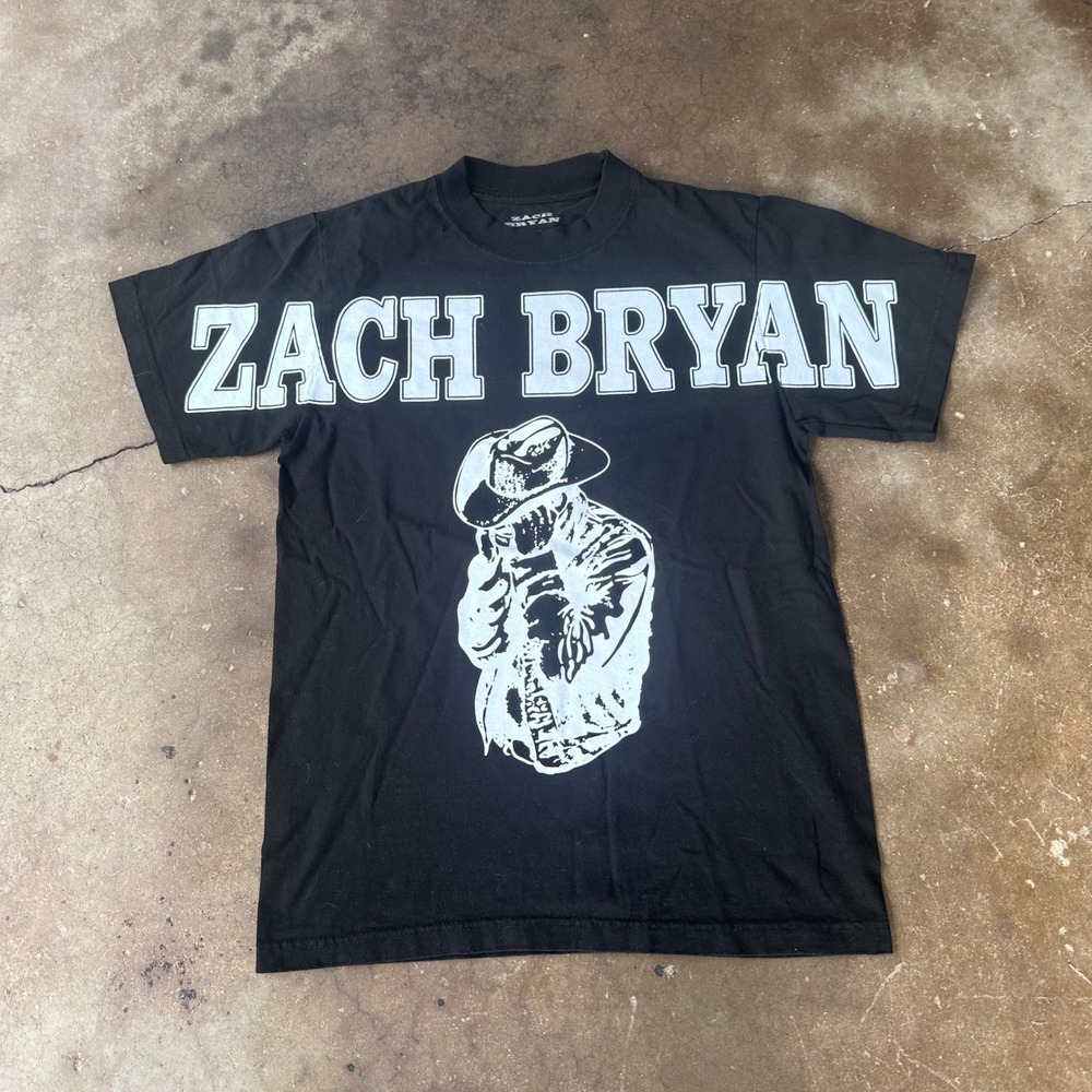 Zach Bryan T-Shirt Mens Small Black Excellent Graphic Country Music Tour Tee